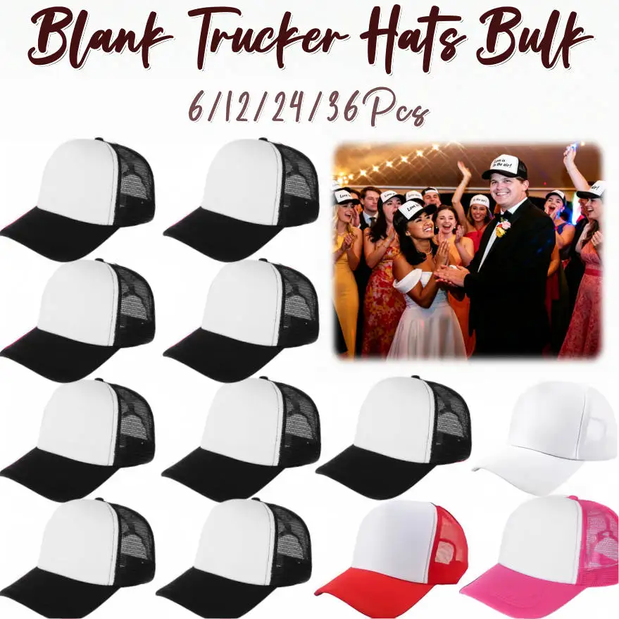 Trucker Cap Mesh - 6-36개 블랭크 트러커 모자 대량 DIY