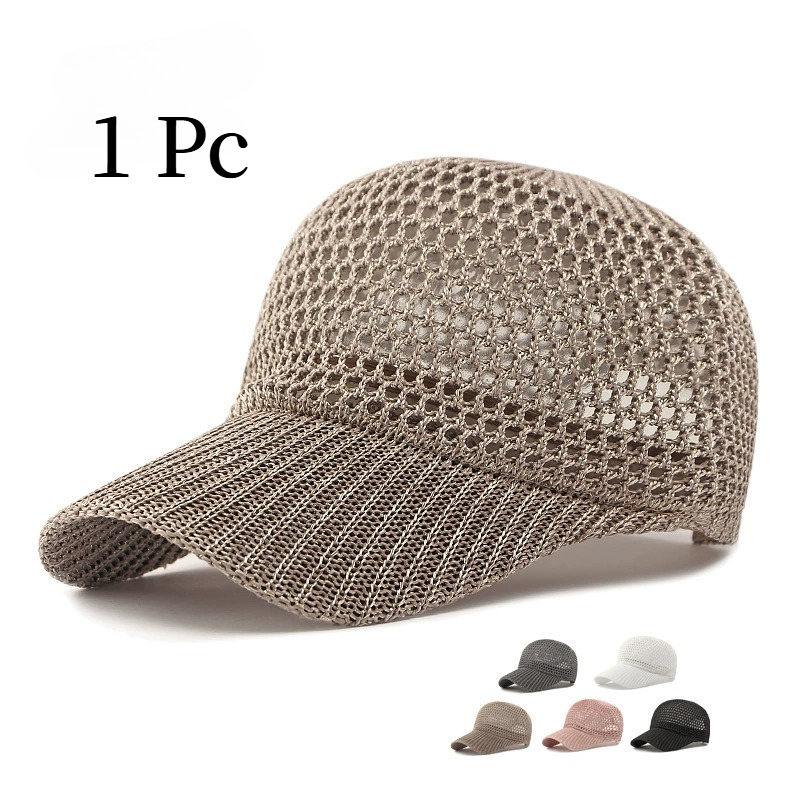 Baseball Cap Structured - 남녀공용 통기성 메쉬 야구 모자, 여름
