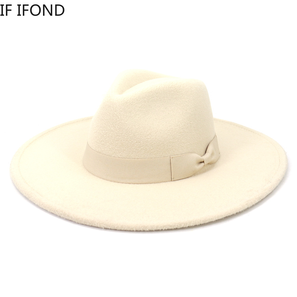 Fedora Hat Wool - 큰 와이드 브림 여성 모자 2021