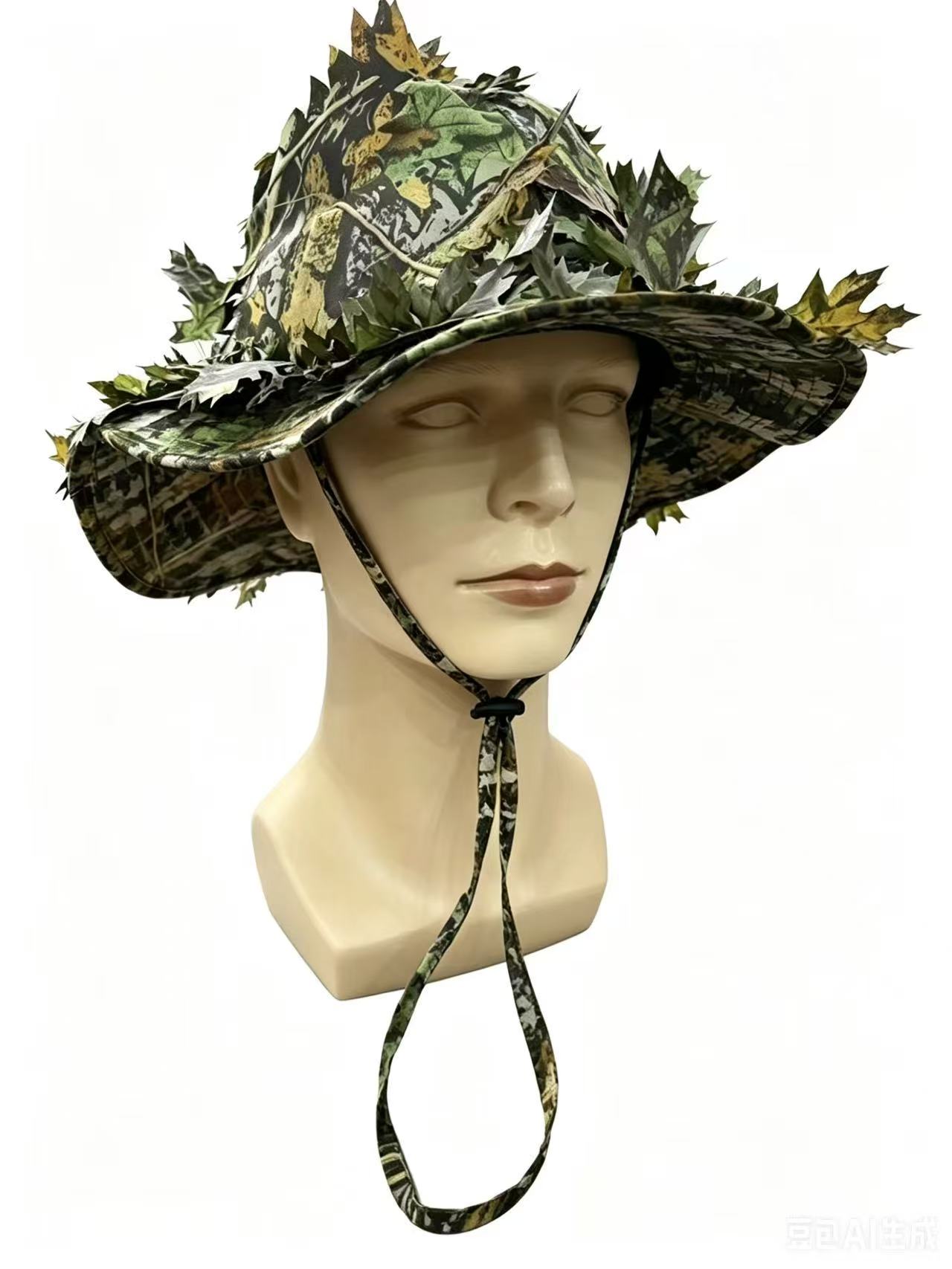 Boonie Hat Tactical - 남성용 위장 부니햇 3D 나뭇잎 무늬