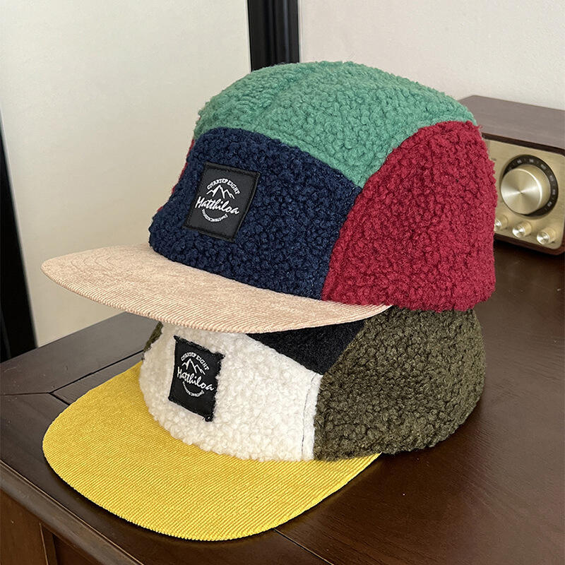 Corduroy Cap 5 Panel - 남녀공용 5패널 레트로 플리스 캡, 컬러