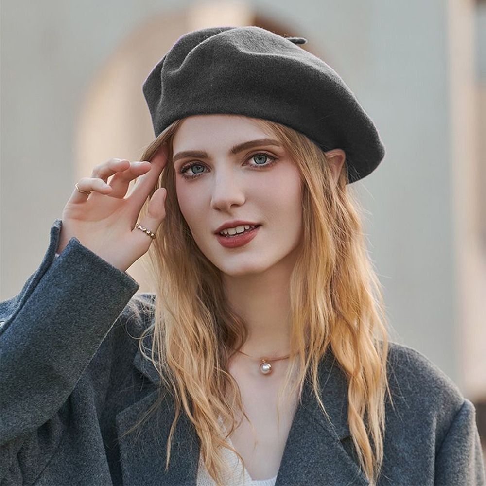 패션 따뜻한 겨울 울 베레모 레트로 단색 프랑스 아티스 - Beret French Wool 리뷰 및 가격