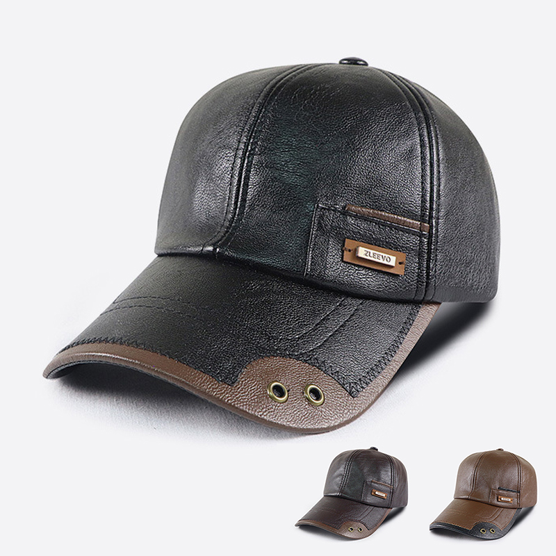 레트로 PU 가죽 야구 모자 남성 가을 겨울 아빠 모자 - Baseball Cap Structured 리뷰 및 가격