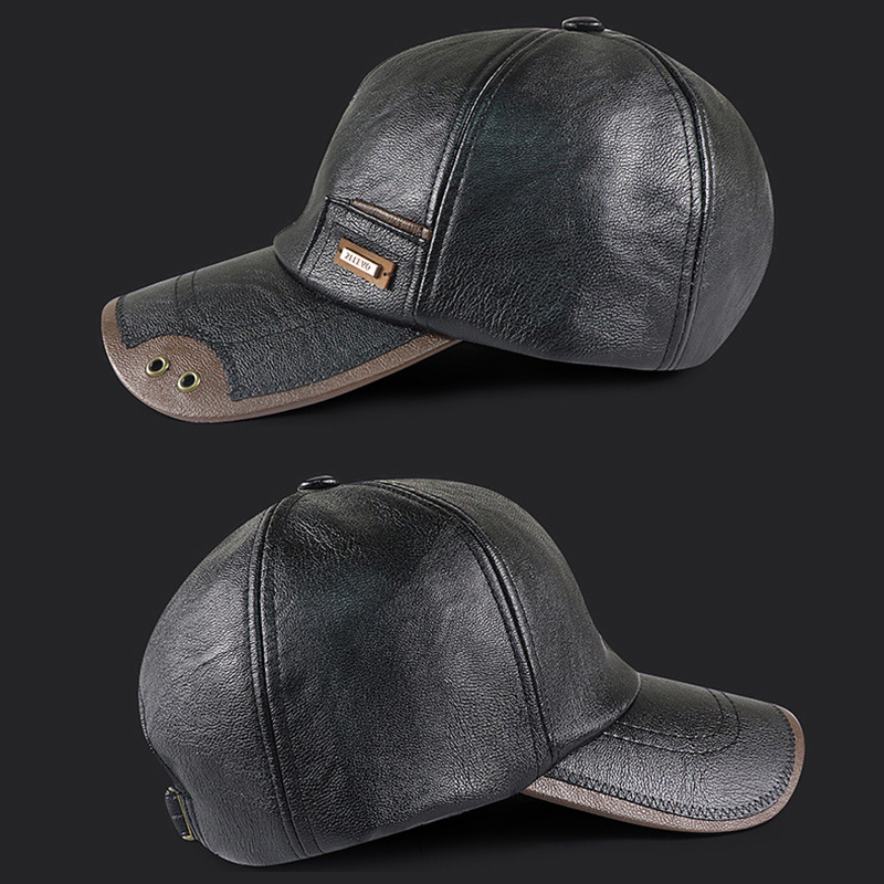 레트로 PU 가죽 야구 모자 남성 가을 겨울 아빠 모자 - Baseball Cap Structured 리뷰 및 가격