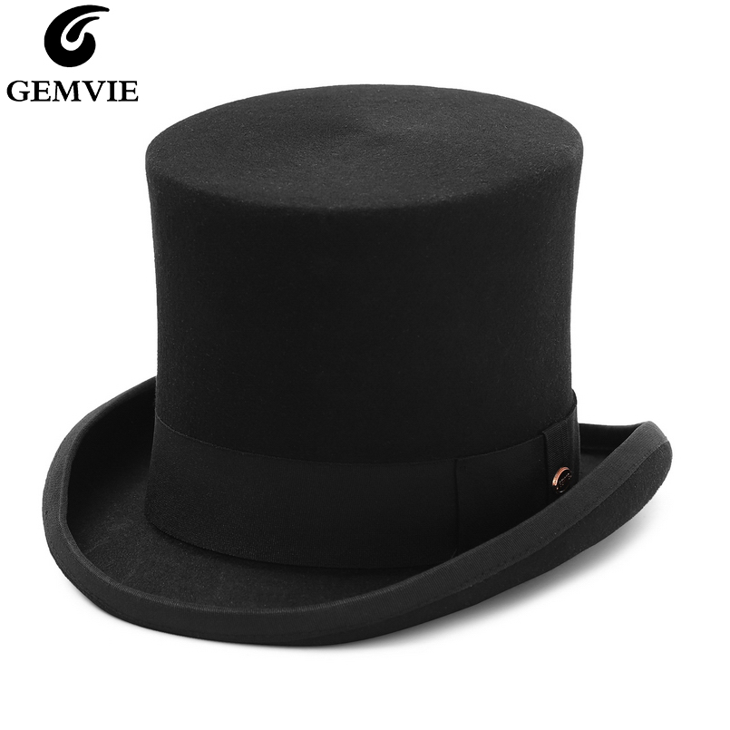 GEMVIE-100% 울 펠트 탑 모자, 17cm, 남 - Fedora Hat Wool 리뷰 및 가격