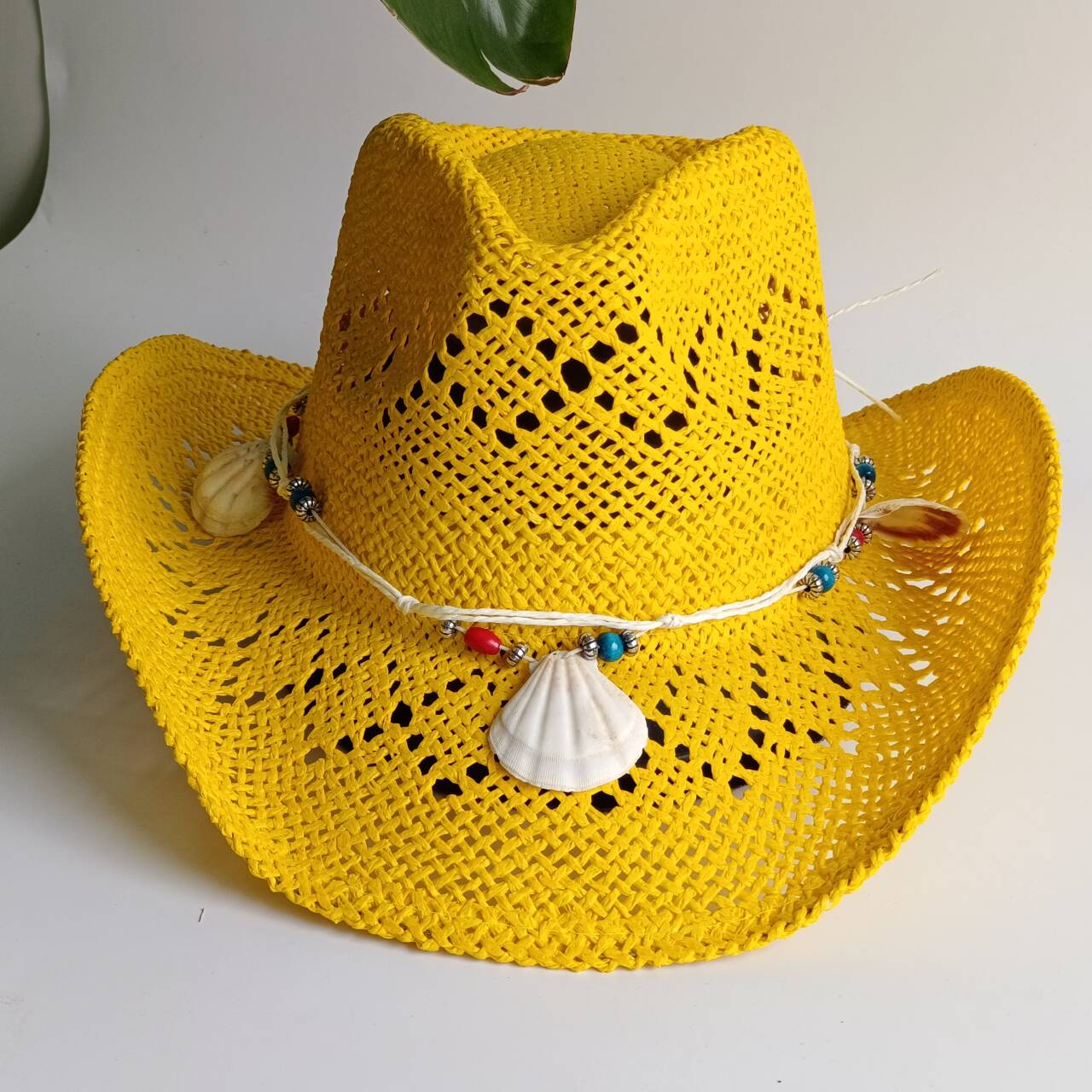 밝은 노란색 카우보이 밀짚모자, 여성/남성용, 조개껍데 - Cowboy Hat Straw 리뷰 및 가격