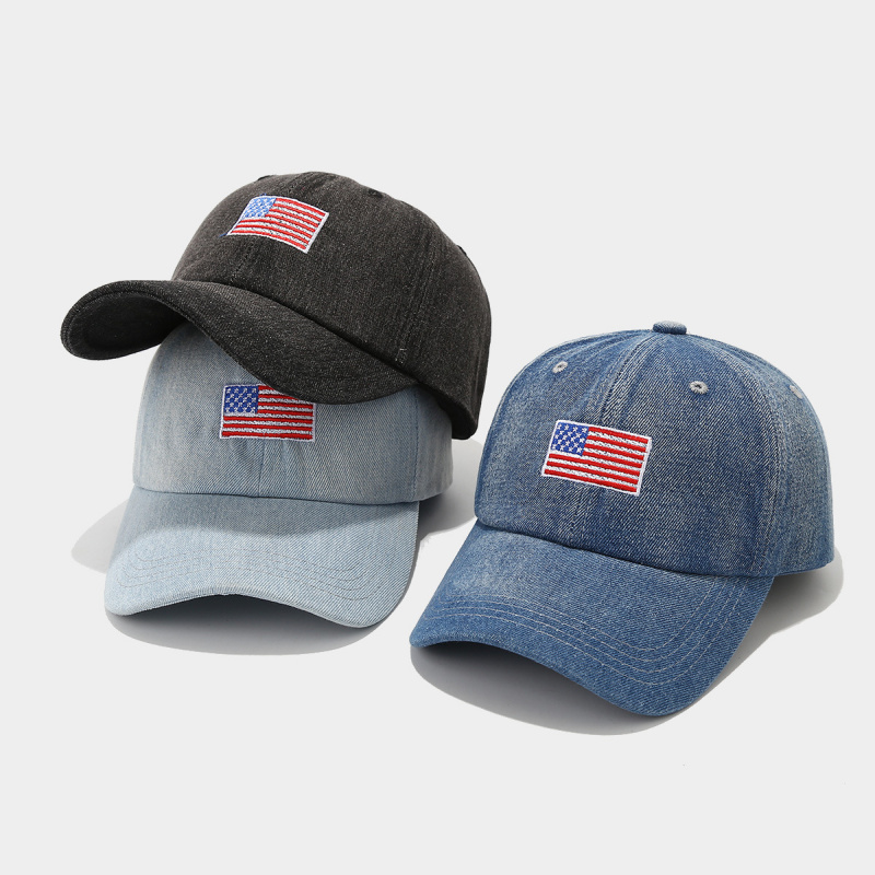 빈티지 워싱 데님 야구 모자 미국 국기 자수 조절 가능 - Dad Hat Cotton 리뷰 및 가격
