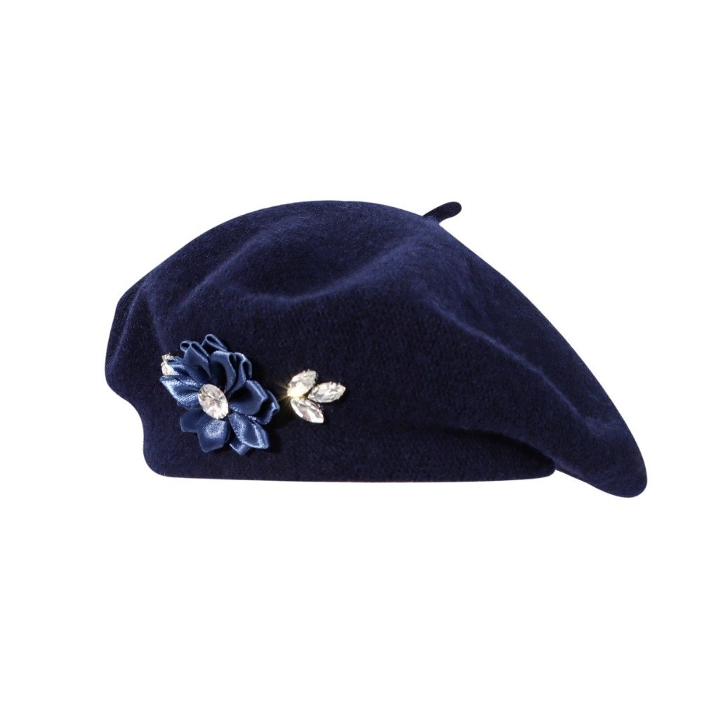 빈티지 솔리드 컬러 울 베레모 크리스탈 장식 소프트 프 - Beret French Wool 리뷰 및 가격