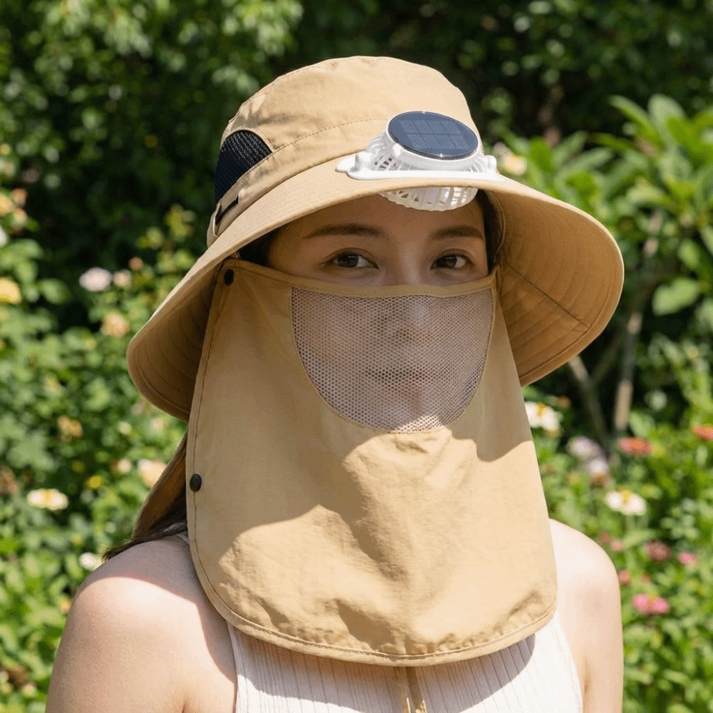 휴대용 태양열 충전식 팬 모자, 얼굴 가리개 포함, 낚 - Sun Hat Wide Brim 리뷰 및 가격