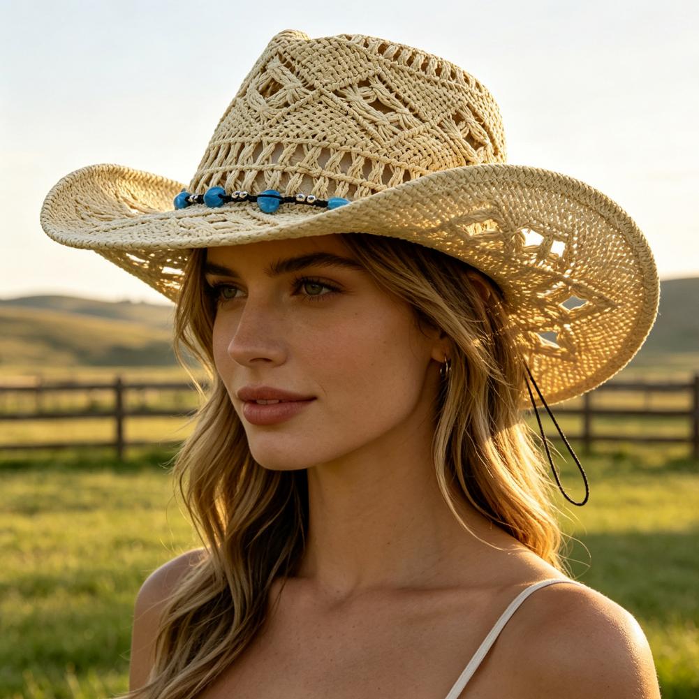 넓은 챙 카우보이 모자 편안한 정원 가꾸기 모자 여성용 - Cowboy Hat Straw 리뷰 및 가격