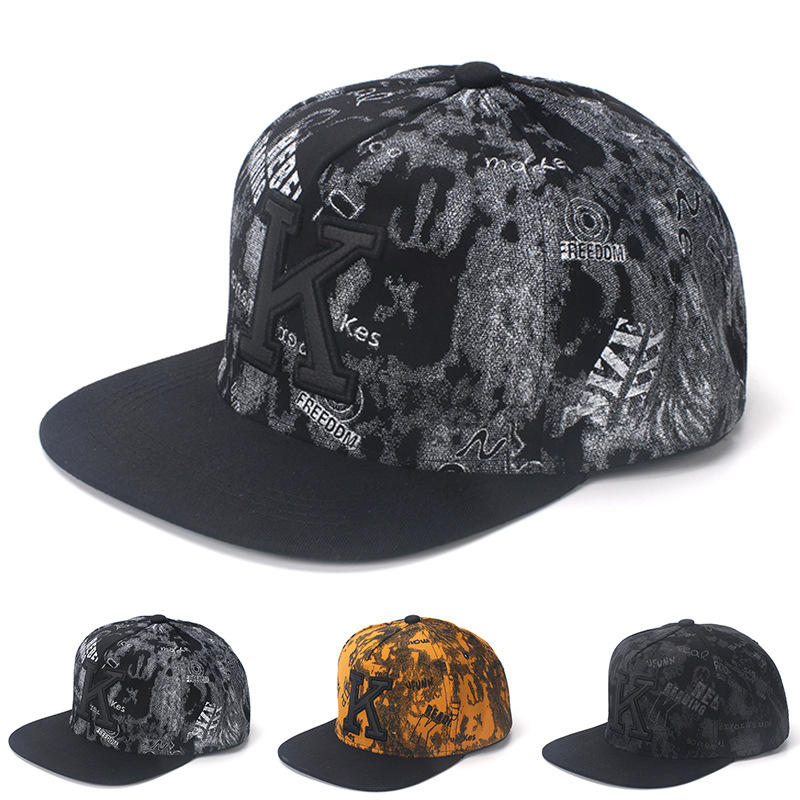 남성용 K 레터 힙합 야구 모자, 여름 코튼 플랫 브림 - Snapback Hat Flat 리뷰 및 가격