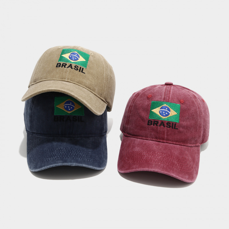 빈티지 브라질 국기 BRASIL 자수 워싱 코튼 야구  - Dad Hat Cotton 리뷰 및 가격