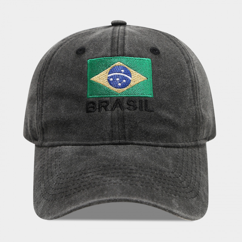 빈티지 브라질 국기 BRASIL 자수 워싱 코튼 야구  - Dad Hat Cotton 리뷰 및 가격